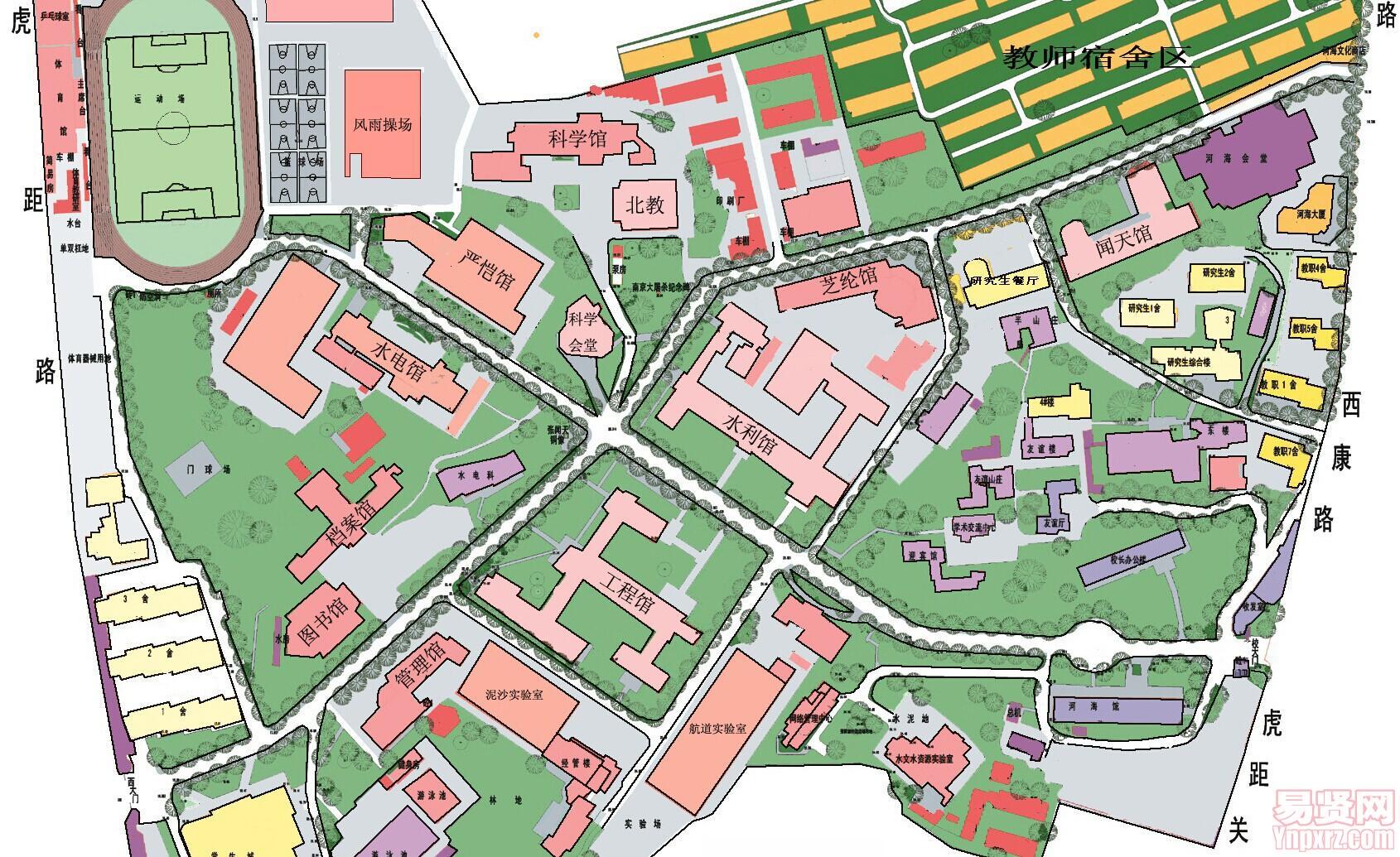 2014年在职攻读硕士学位全国联考河海大学考点考场示意图