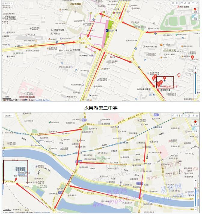 2016年湖北省全国执业药师/造价工程师等共6项考试考点地图(省直考区)