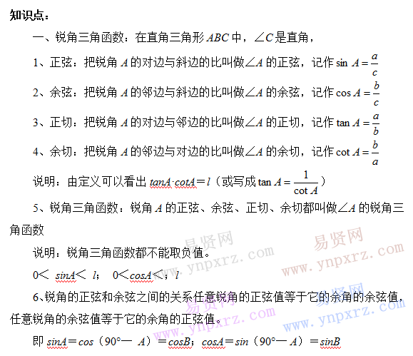 初中數(shù)學(xué)知識(shí)點(diǎn)總結(jié):直角三角形知識(shí)點(diǎn)講解