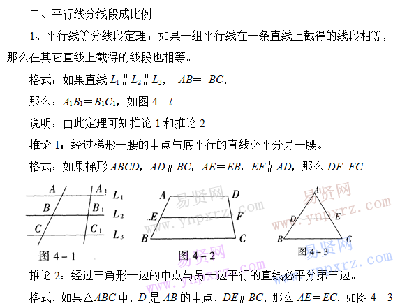 初中數學知識點總結:相似性講解