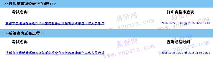 2016年济源市交通运输系统招聘事业单位工作人员笔试成绩查询