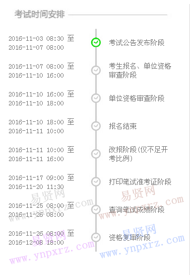 2016年天津市遴选和选调公务员考试时间安排表