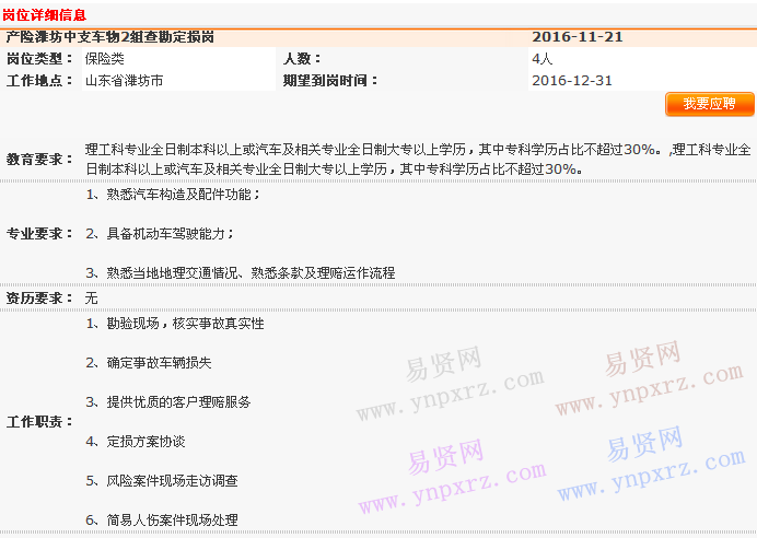 2016年中國平安產(chǎn)險(xiǎn)青島分公司濰坊中心支公司車意綜合作業(yè)區(qū)招聘啟事