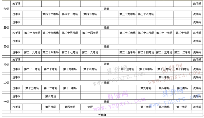 日照市北京路中学考场分布图