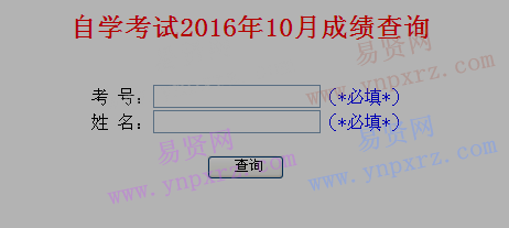 2016年10月山东省自学考试成绩查询入口