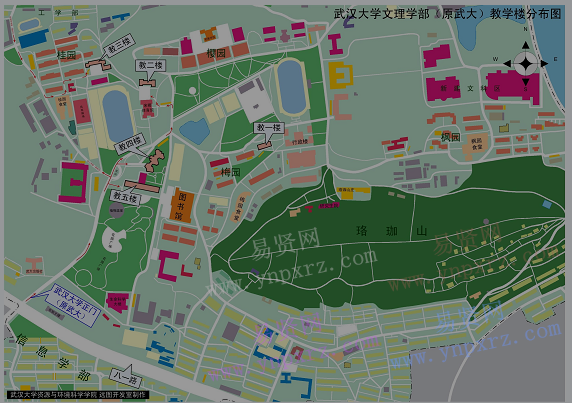 2017年武汉大学研究生招考文理学部考场分布图