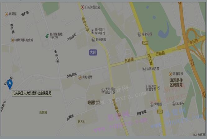 2017年北京市门头沟区报考选调生职位资格复审地点地图