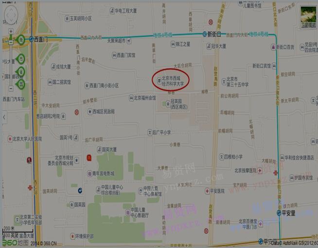 2016年北京市西城区考试录用公务员资格复审地点方位图