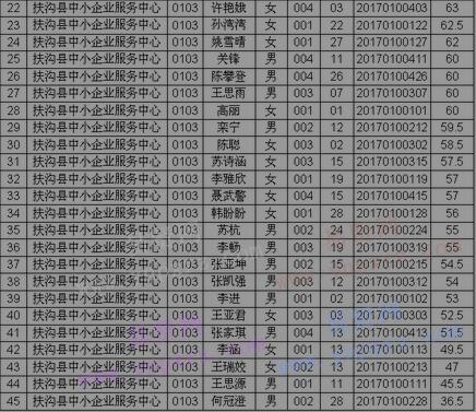 2017年周口市扶溝縣事業(yè)單位招聘工作人員筆試成績公示