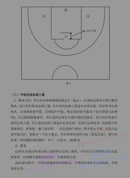 2017年武汉轻工大学高水平运动队(篮球)测试细则