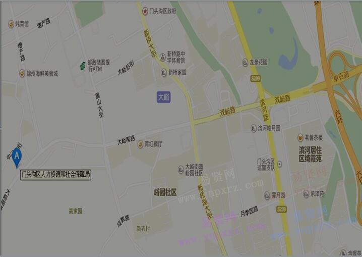 2017年北京市门头沟区选调生职位面试考点示意图