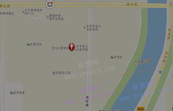 2017年北京市密云区委党校乘车路线图