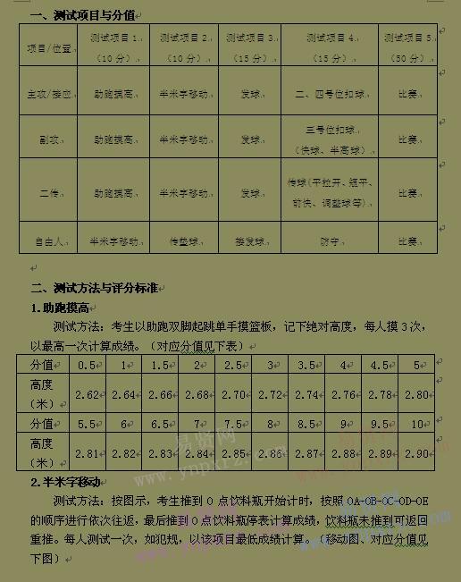 2017年湖北经济学院高水平运动队排球项目测试细则