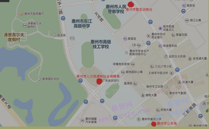 2017年惠州市警官训练处交通图(体能测评报到地点)