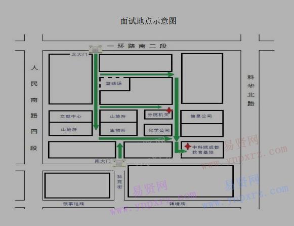 2017年中國科學(xué)院大學(xué)面試地點(diǎn)示意圖