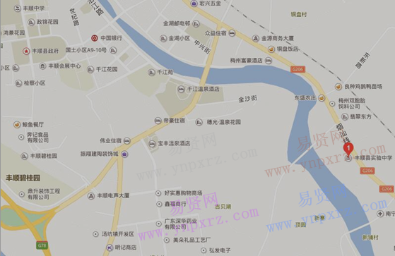 2017年梅州市丰顺县实验中学考场交通图