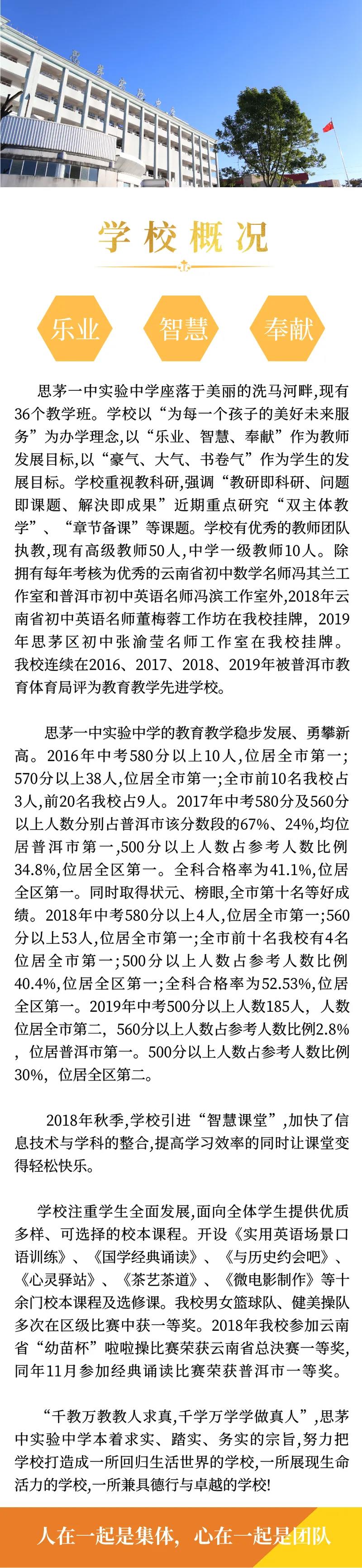 思茅实验中学2020年教师招聘公告