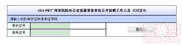 2014年廣州市民防辦公室直屬事業(yè)單位公開招聘工作人員 成績(jī)查詢