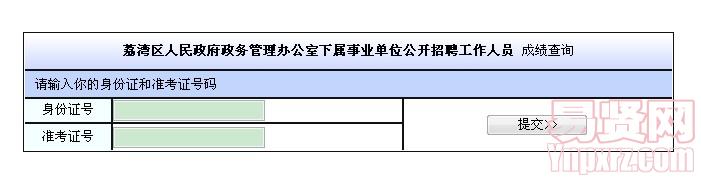 荔灣區(qū)人民政府政務管理辦公室下屬事業(yè)單位公開招聘工作人員成績查詢