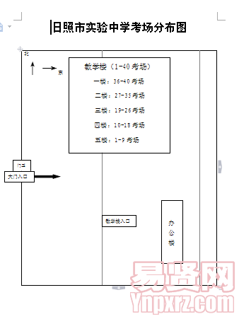 日照市實(shí)驗(yàn)中學(xué)考場分布圖