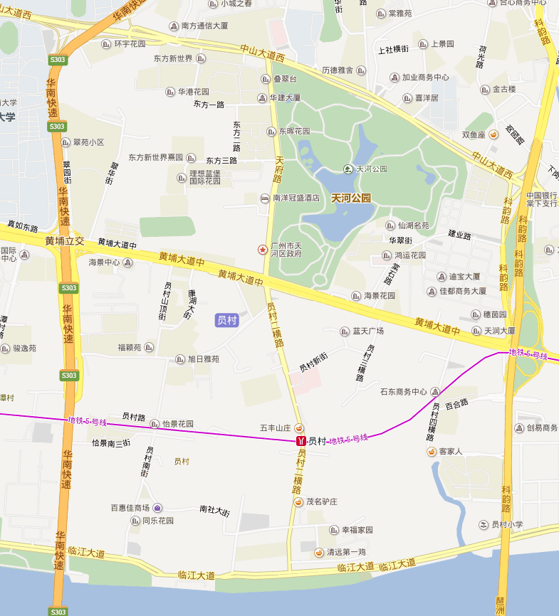 广州市天河区政府线路图