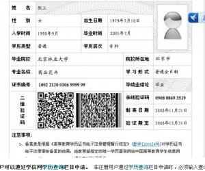 樣表二、教育部學(xué)歷證書電子注冊備案表（往屆畢業(yè)生）

