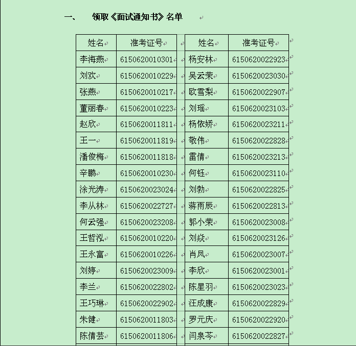 名单