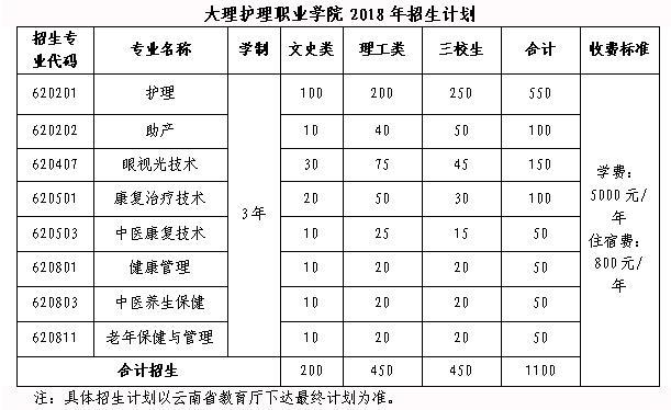 大理护理职业学院2018年招生简章_易贤网